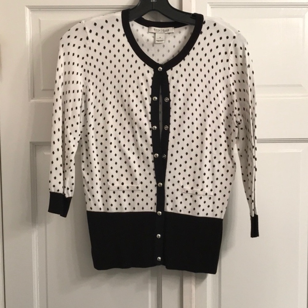 WHBM black and white cardigan